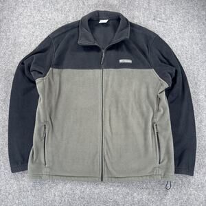 Columbia Men’s XL Full Zip Fleece Jacket Two Tone Gray Black WM3220